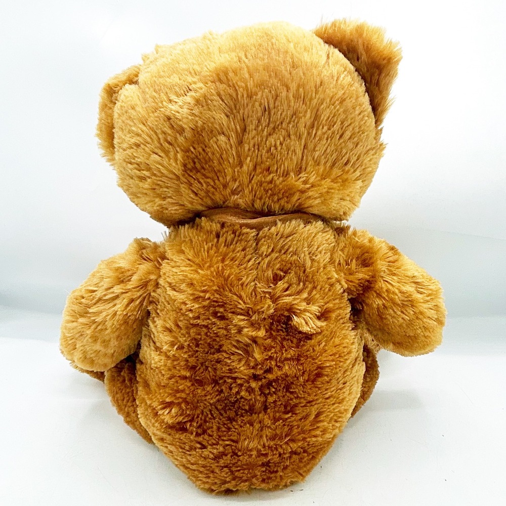 Teddy Bear Plush Brown Shaggy‎ Fur with Organza Ribbon 12" H - Picture 5 of 7